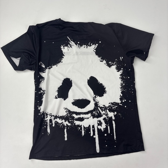 Black and White Panda Quick Dry Graphic T-Shirt - Picture 3 of 3